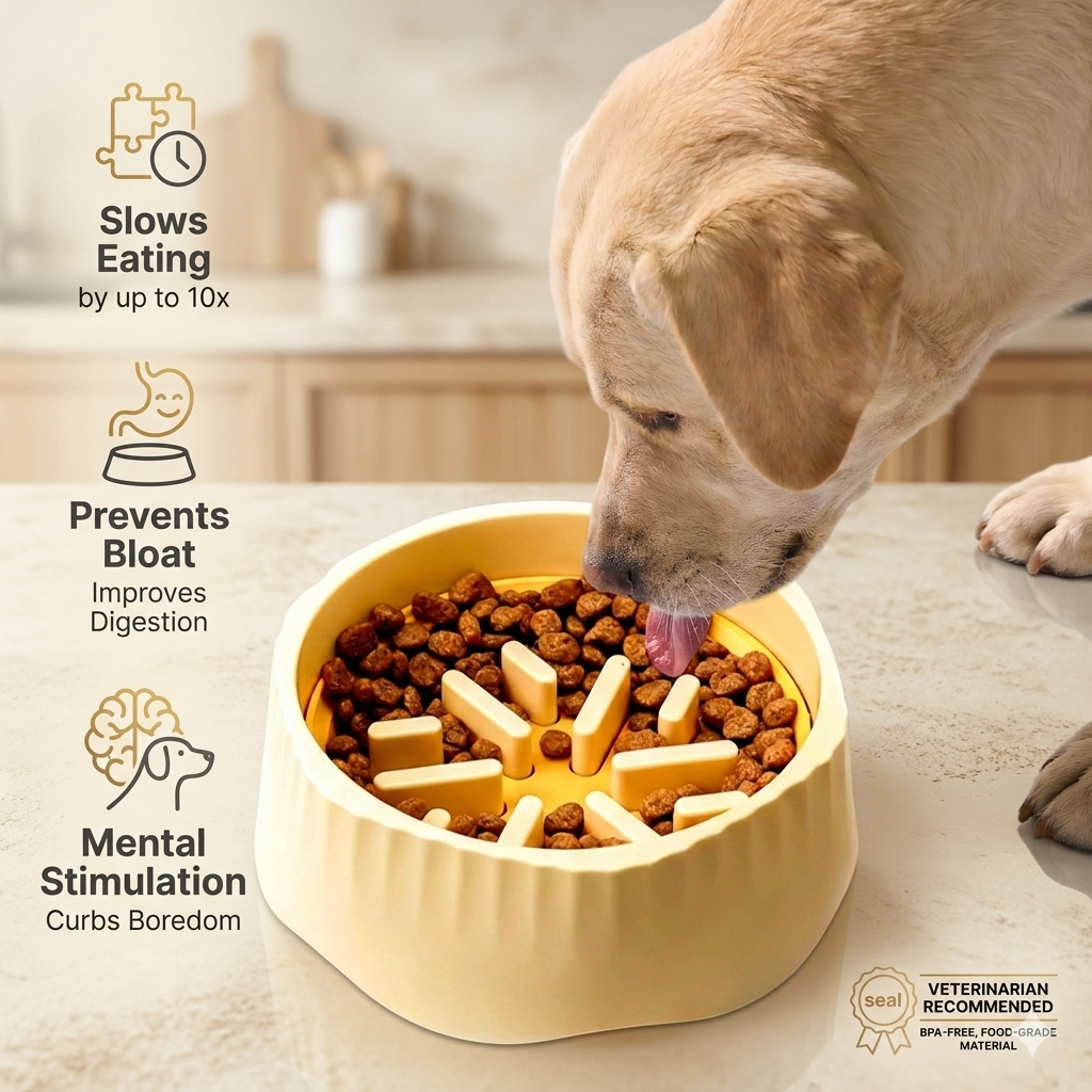 2 in 1 Slow Feeder Dog Bowl