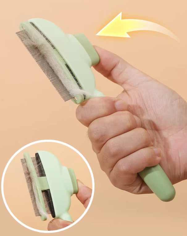 One Button Self-Cleaning Pet Massage Comb